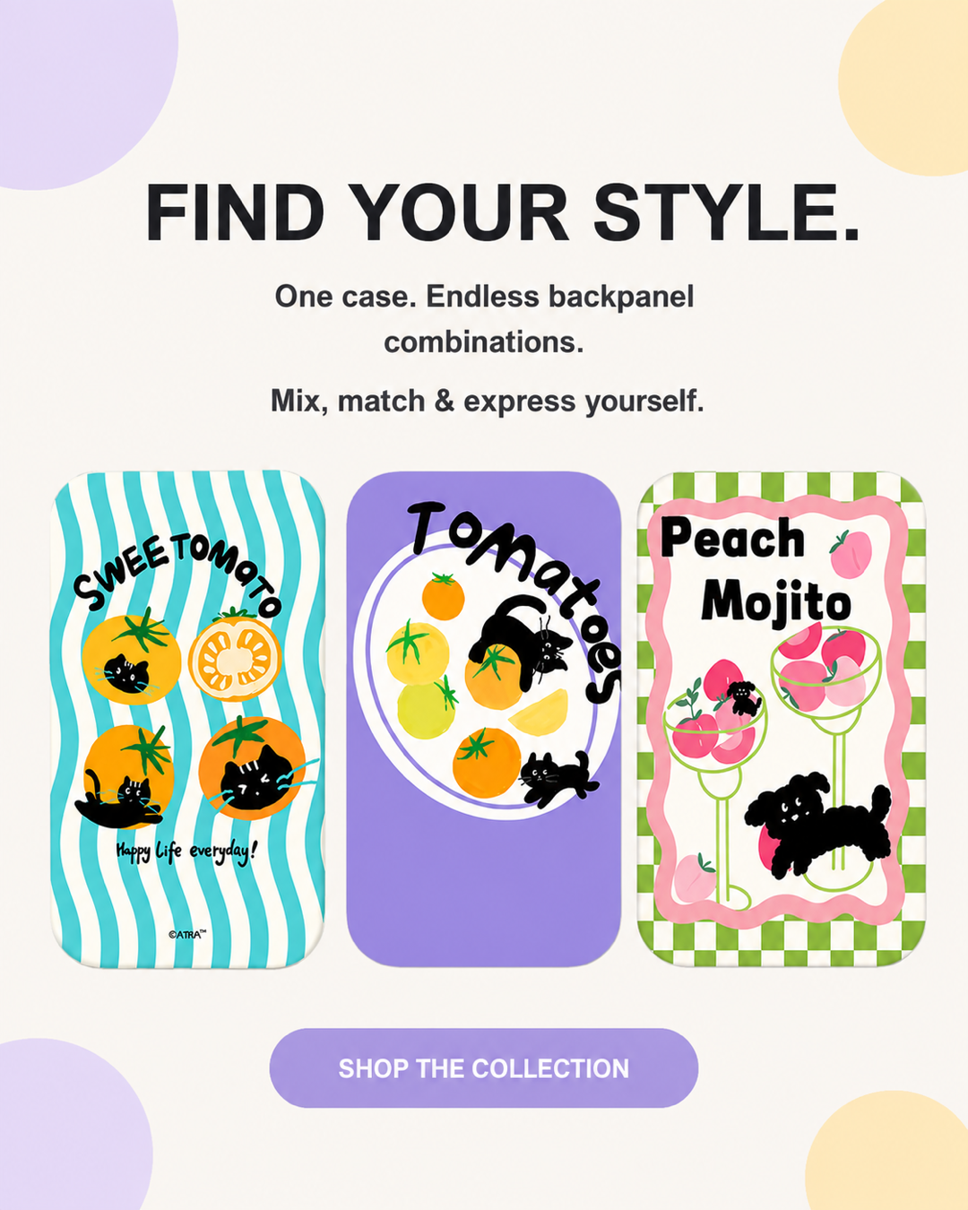 SkyCase magnetic backboards with fruit designs for iPhone